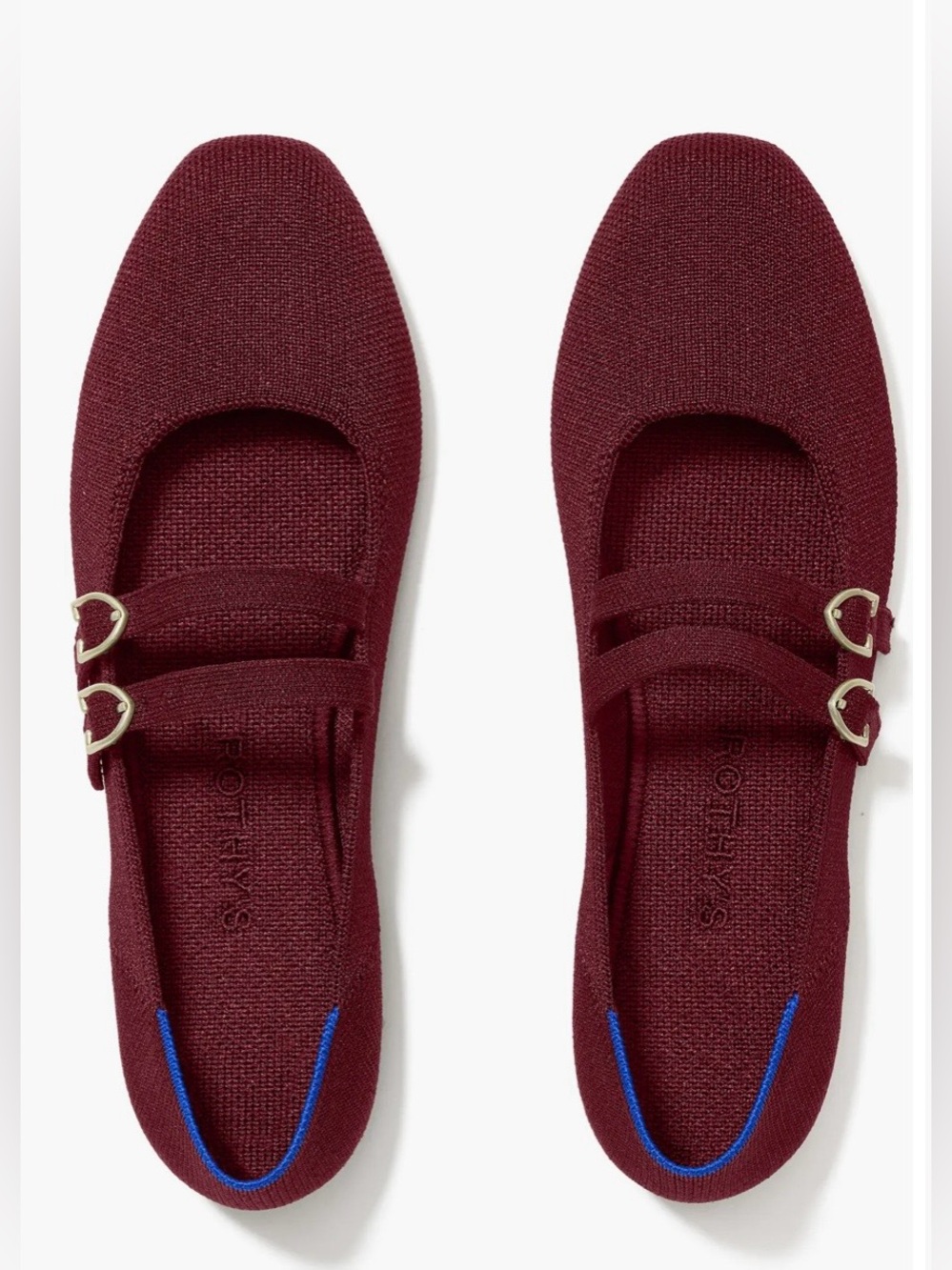 Rothy's The Double Buckle Burgundy
Mary Jane Double Strap Flats Size: 10